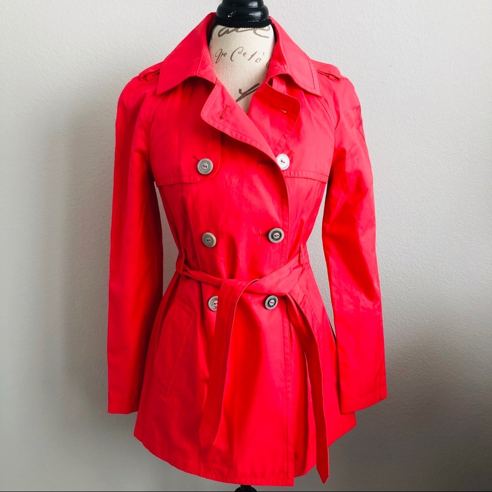 Express Trench Coat Double Breasted Belt Lined